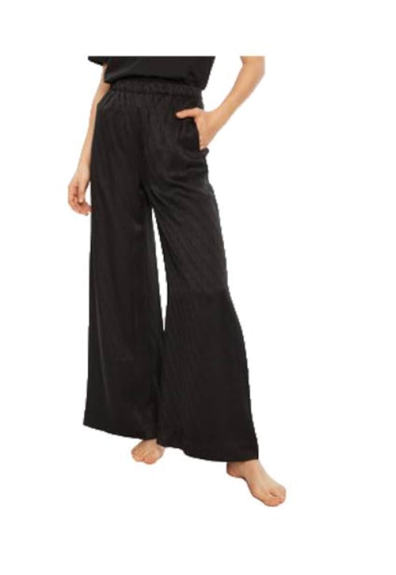 Pantaloni de pijama pentru dama - poliester - negru
