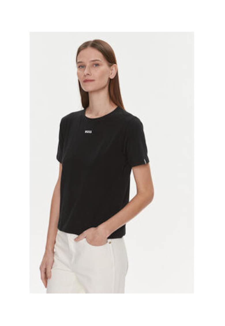 Tricou dama - Bumbac/Elastan - Negru
