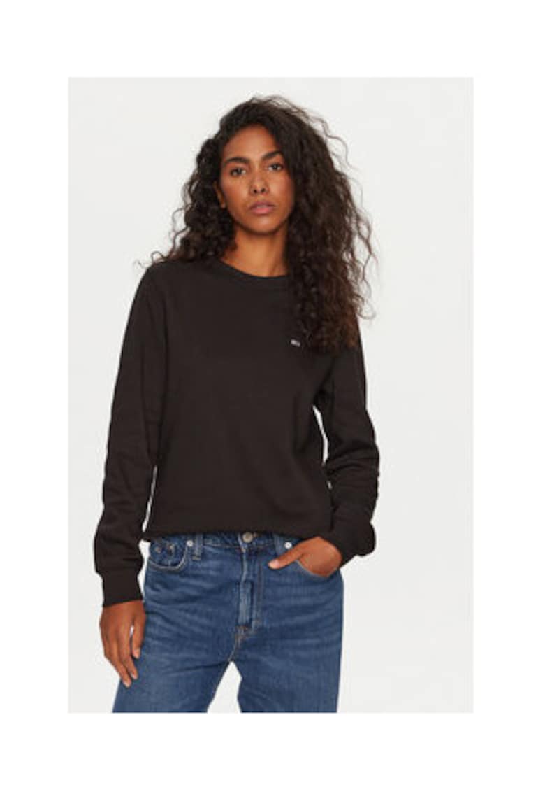 Bluza dama - Negru - 80% bumbac - 20% poliester reciclat -