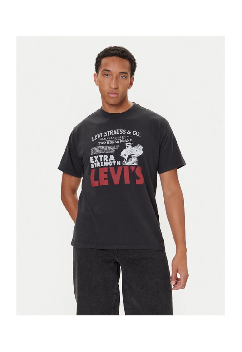 Tricou barbat - negru - din bumbac