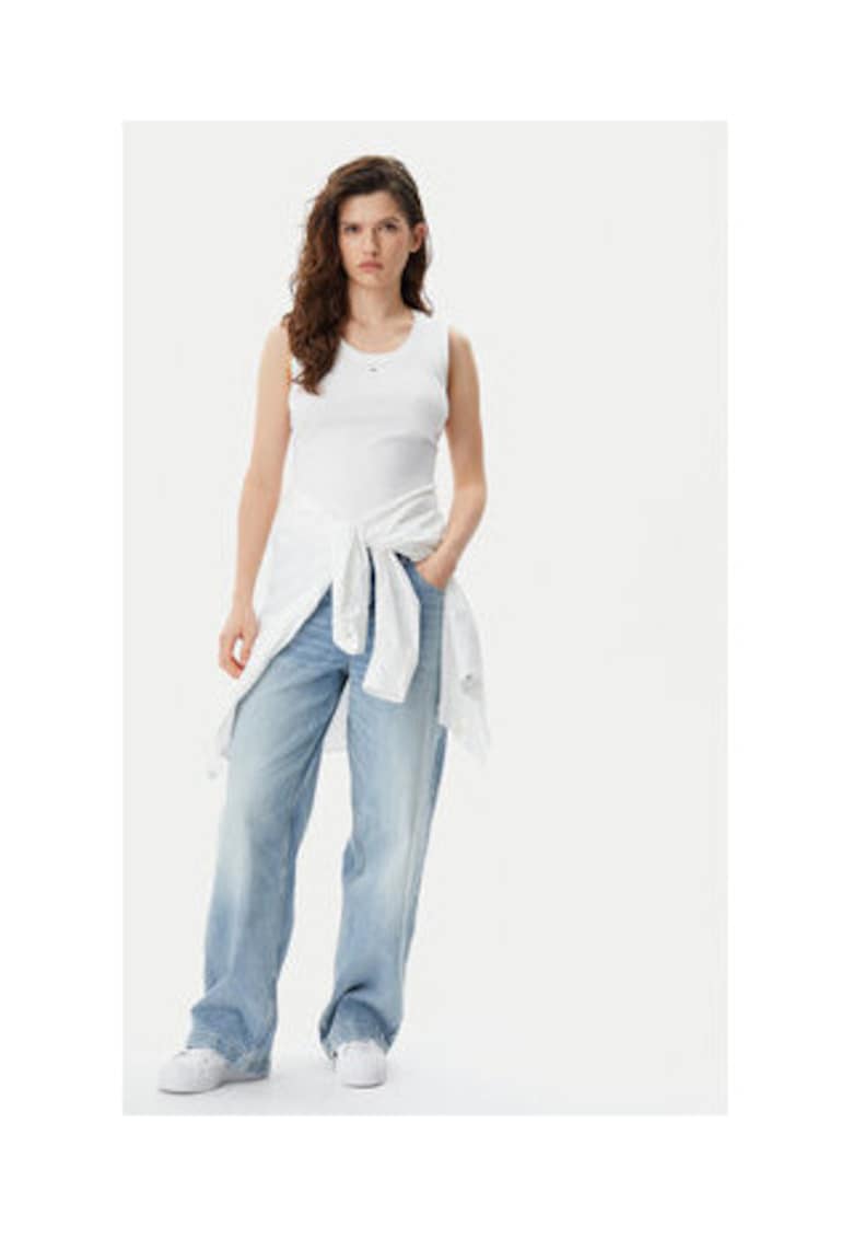 Top de dama - alb - 95% bumbac - 5% elastandwqf - Alb