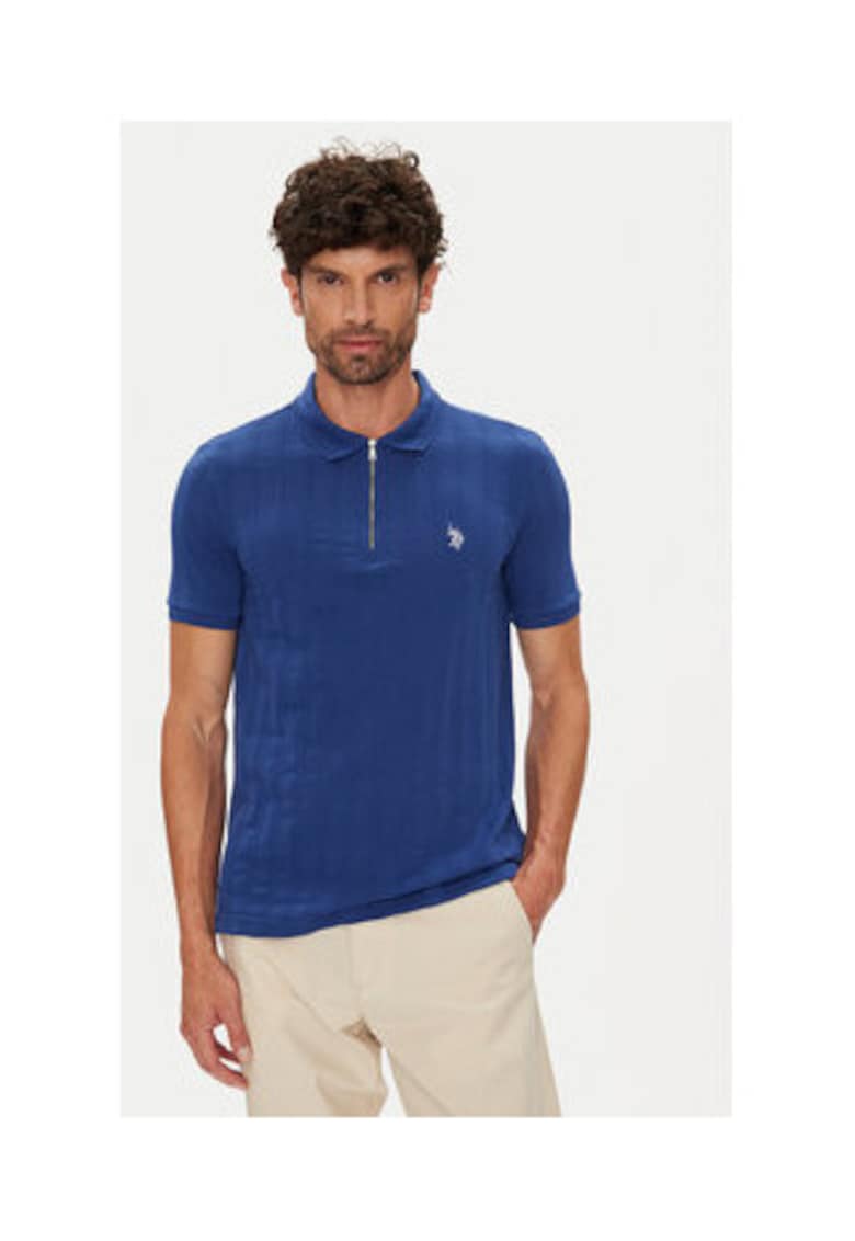 Tricou barbati - albastru - 70% poliester - 30% bumbac