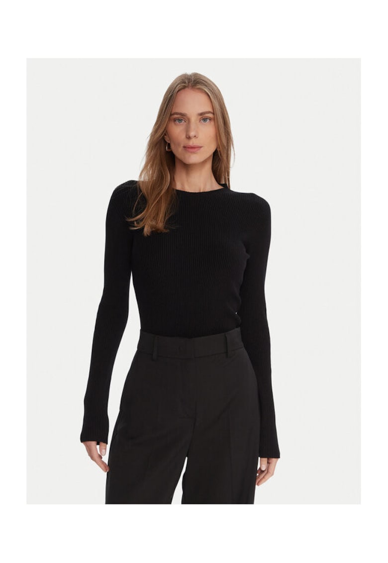 Pulover dama - Negru - 63% viscoza - 37% poliamida -