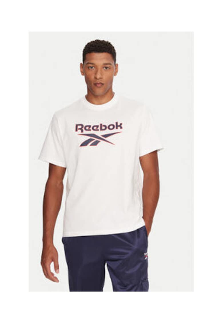 Reebok Tricou Barbati - Alb - 88% bumbac - 12% poliester