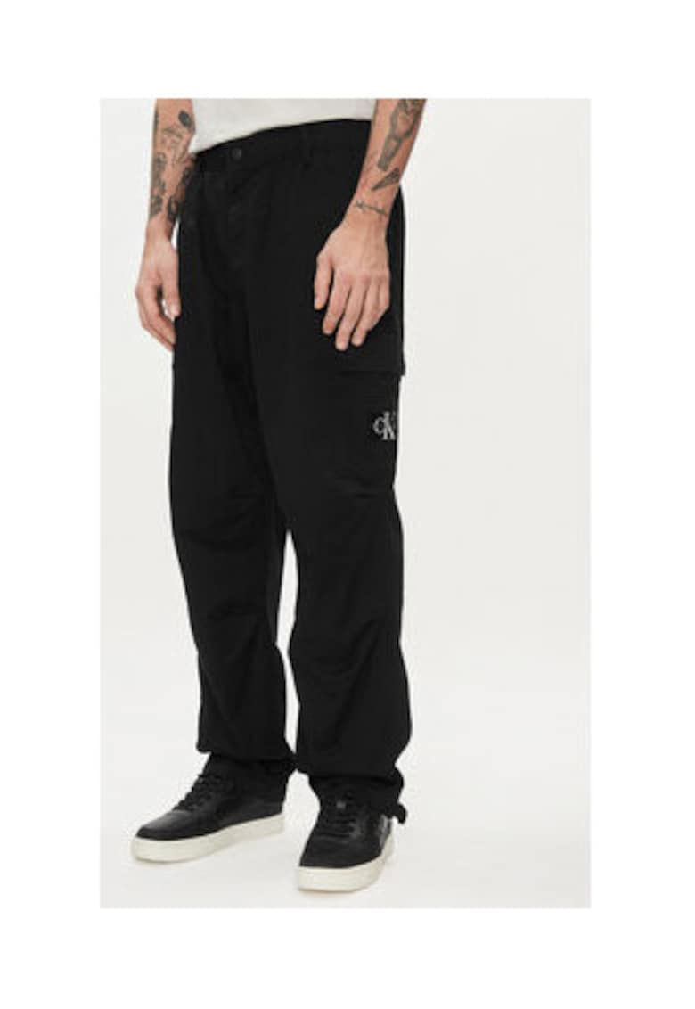 Pantaloni barbati - negru - bumbac/bumbac reciclat/elastan -
