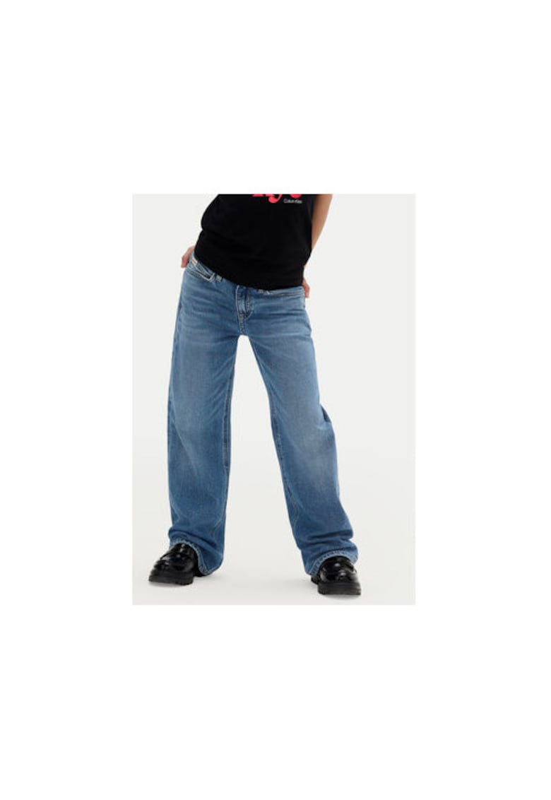 Pantaloni fete - albastru - bumbac/elastan - Albastru
