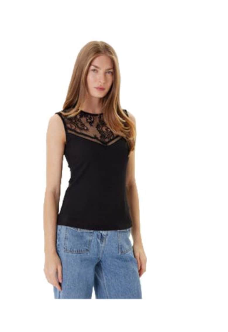 Tricou dama - poliester/viscoza/elastan - negru