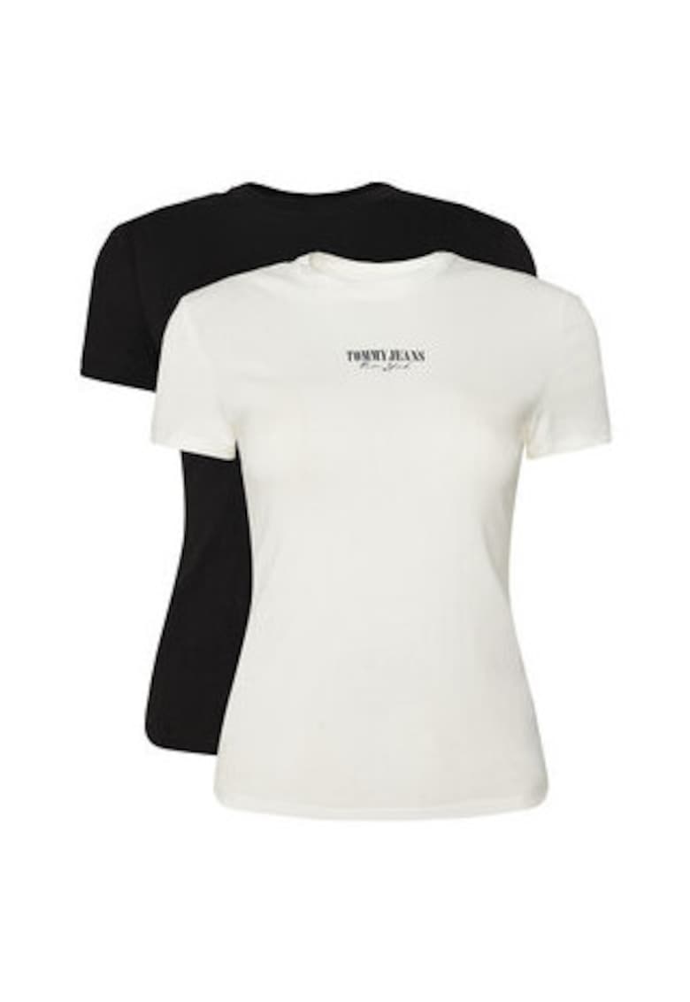 Set 2 tricouri Femei - Negru - Ecru - 100% bumbac