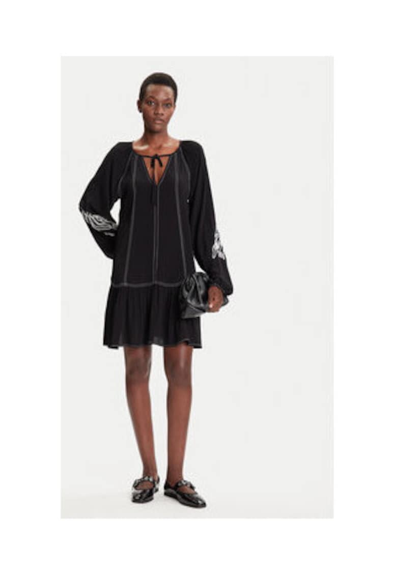 Rochie casual - neagra - 100% viscoza -