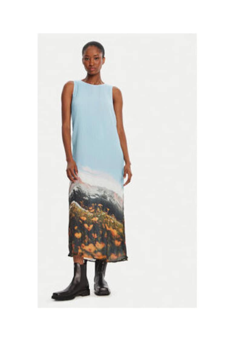 Rochie casual - albastru - 100% poliester -