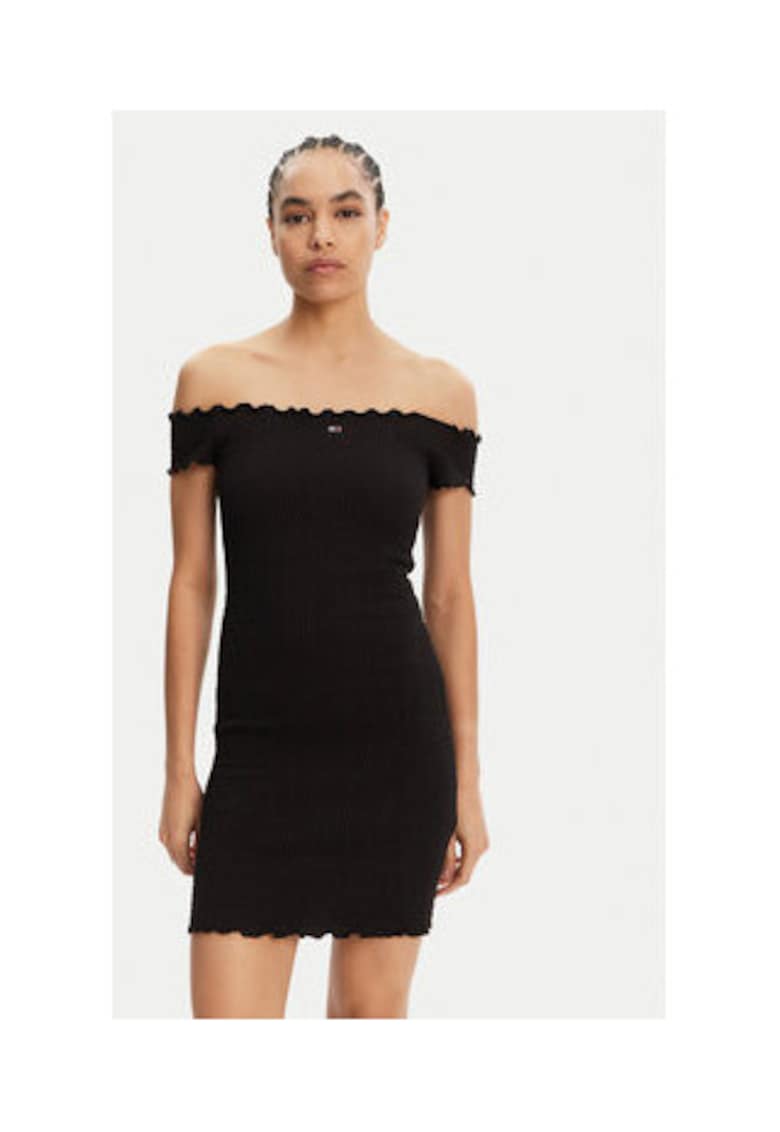 Tommy Jeans Rochie de vara - negru - 90% bumbac - 8% poliester - 2% elastan -
