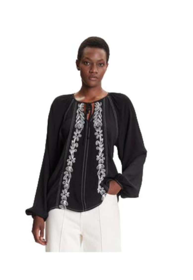 Bluza dama - viscoza - negru/alb