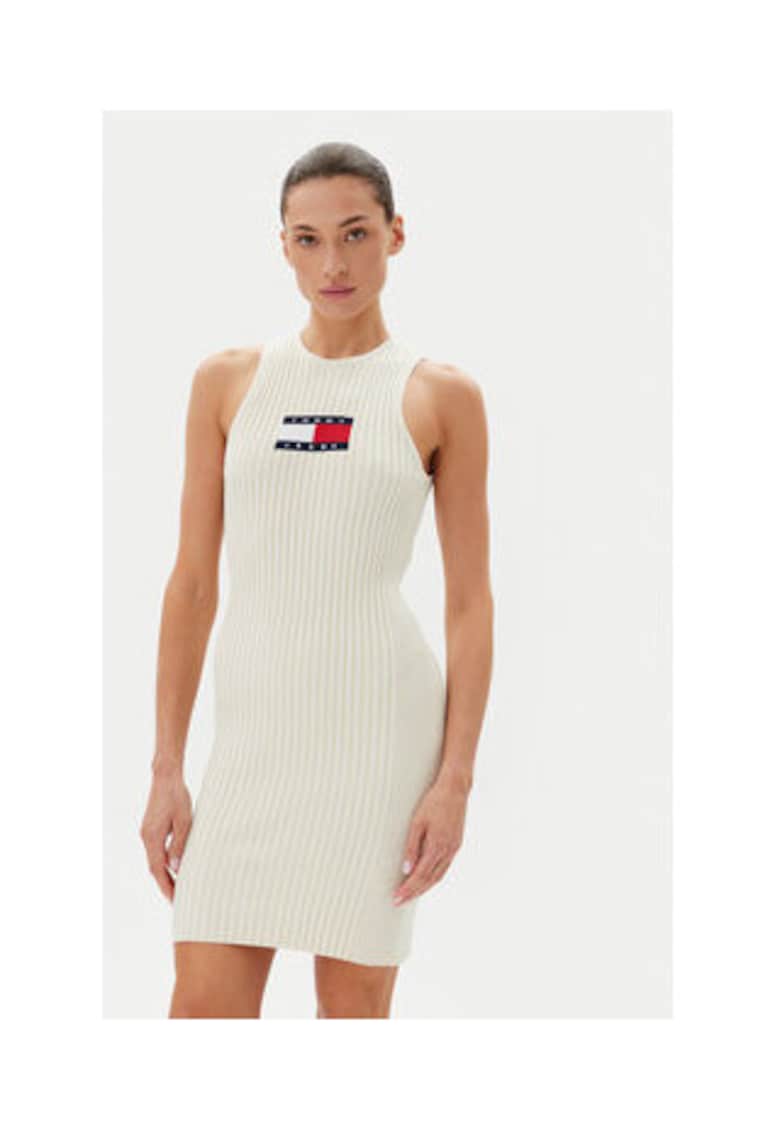 Rochie tricotata de dama - ecru - 88% viscoza - 12% poliester reciclat -