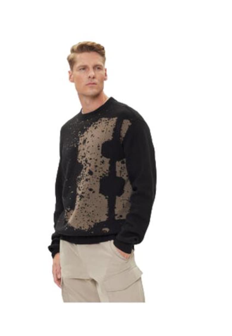 Pulover barbati - G Star Raw - bumbac organic - negru/maro -