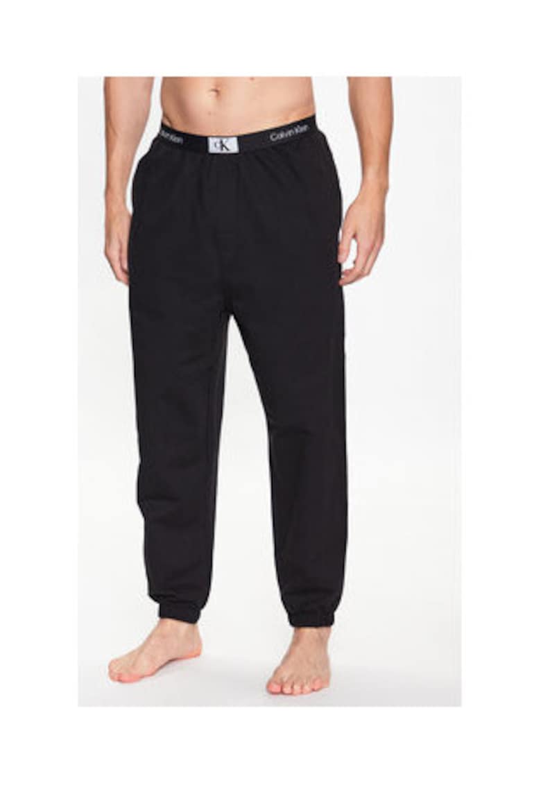 Pantaloni pijama barbati - negru - bumbac -
