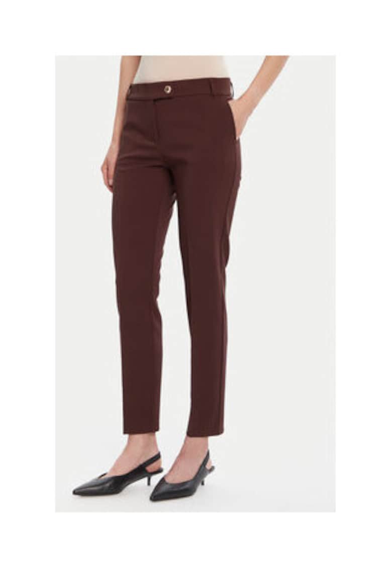 Pantaloni dama - maro - 90% poliester - 10% elastan -