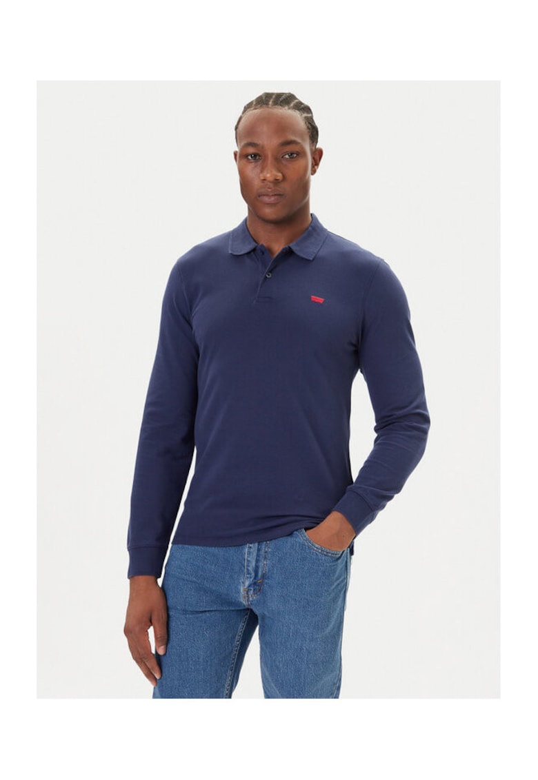 Bluza Polo barbati - bleumarin - bumbac - Bleumarin