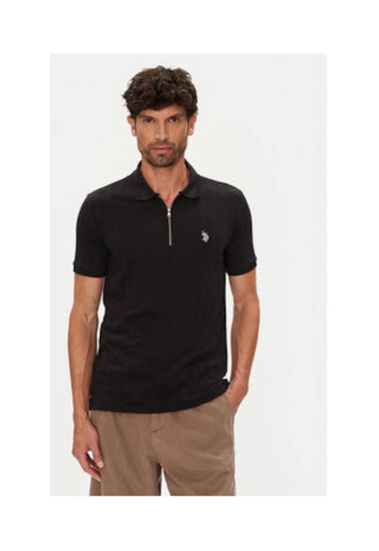 Tricou barbati - negru - 70% poliester - 30% bumbac