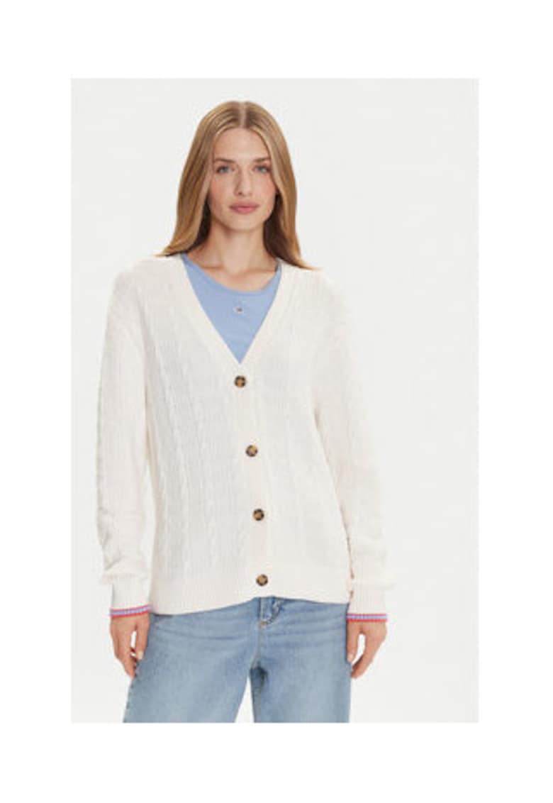 Cardigan dama - Bumbac organic - Ecru