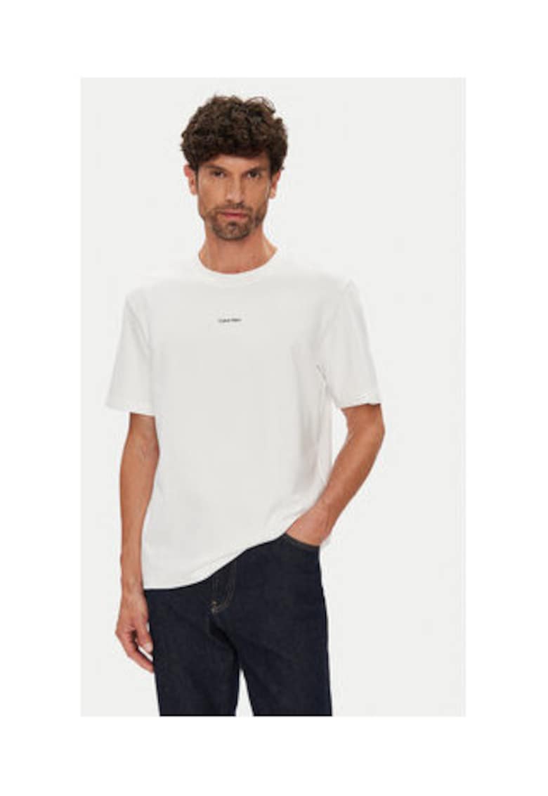 Tricou barbati - alb - 95% bumbac - 5% elastan -