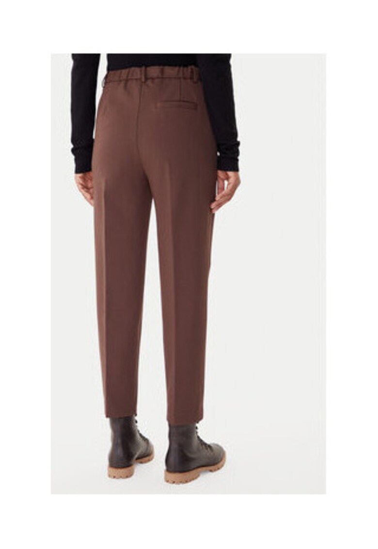 Pantaloni din stofa Dama - Maro - 65% viscoza - 32% nailon - 3% elastan -