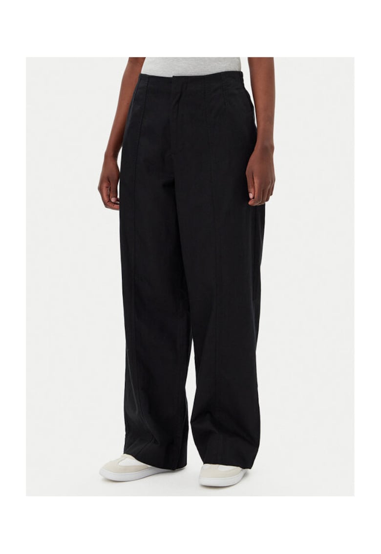 Pantaloni dama - negru - bumbac/in -