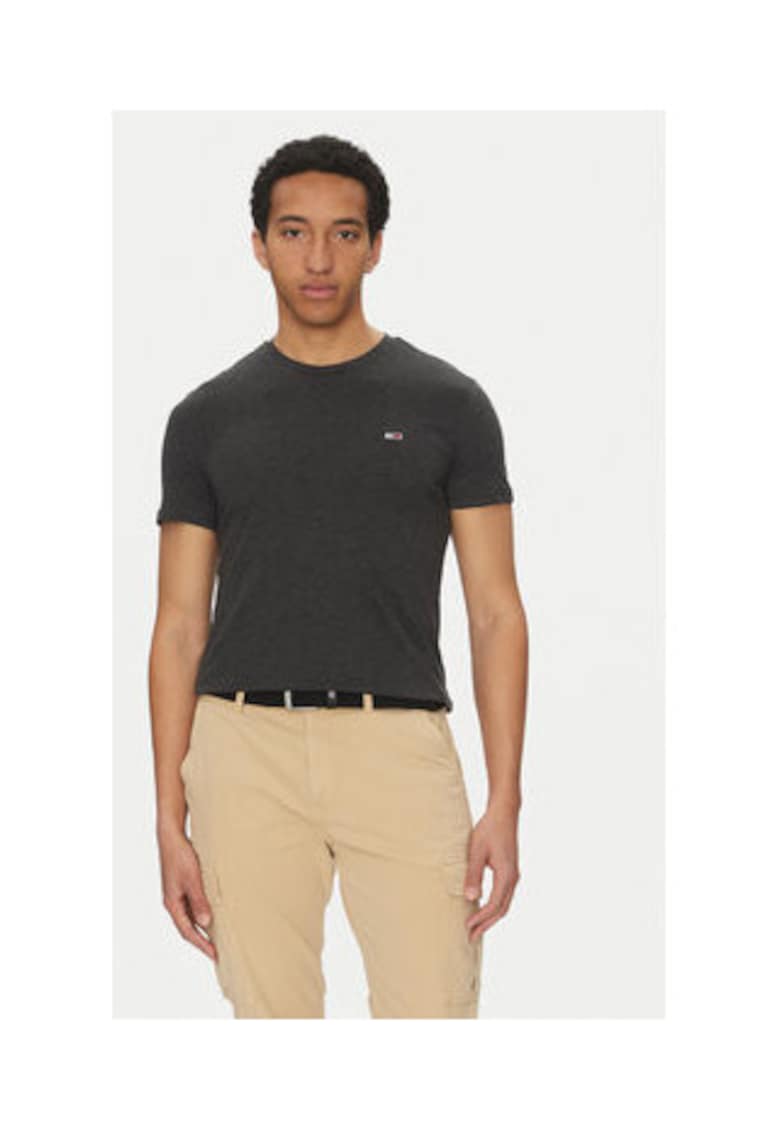 Tricou barbati - negru - 60% bumbac - 40% poliester reciclat