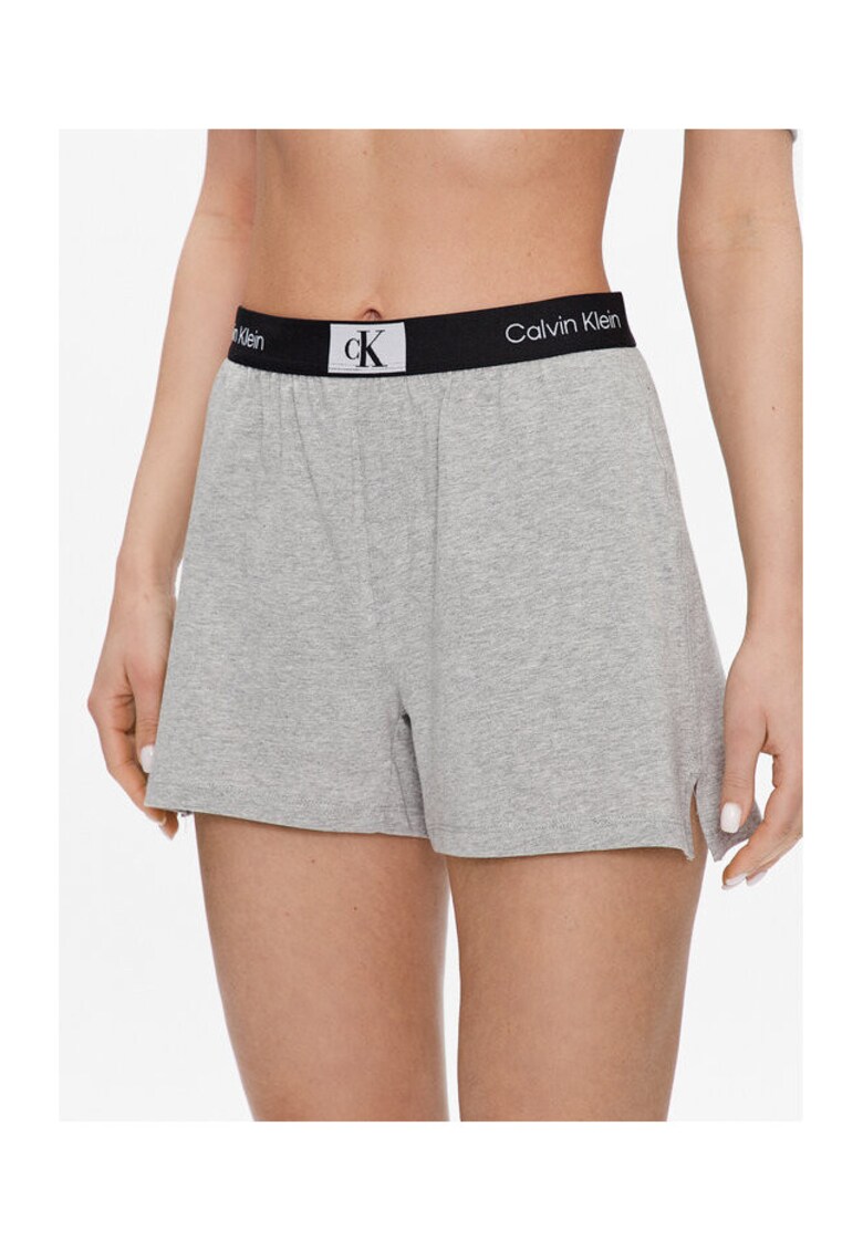 Pantaloni scurti pijama dama gri - material moale
