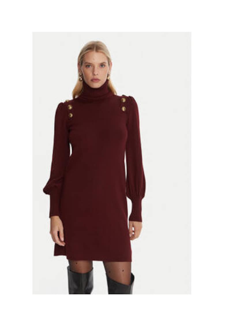 Luisa Spagnoli Rochie tricotata de dama - bordeaux - 100% lana -