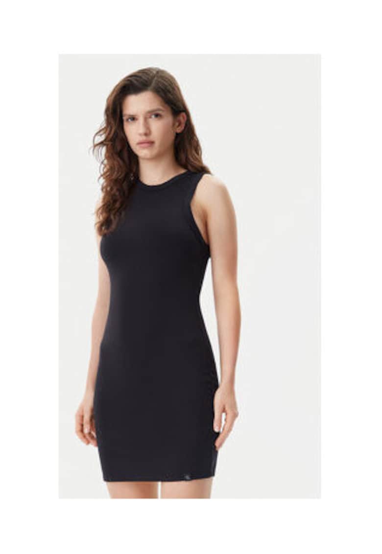 Rochie de zi Femei - Negru - 82% viscoza - 11% poliamida - 7% elastan -