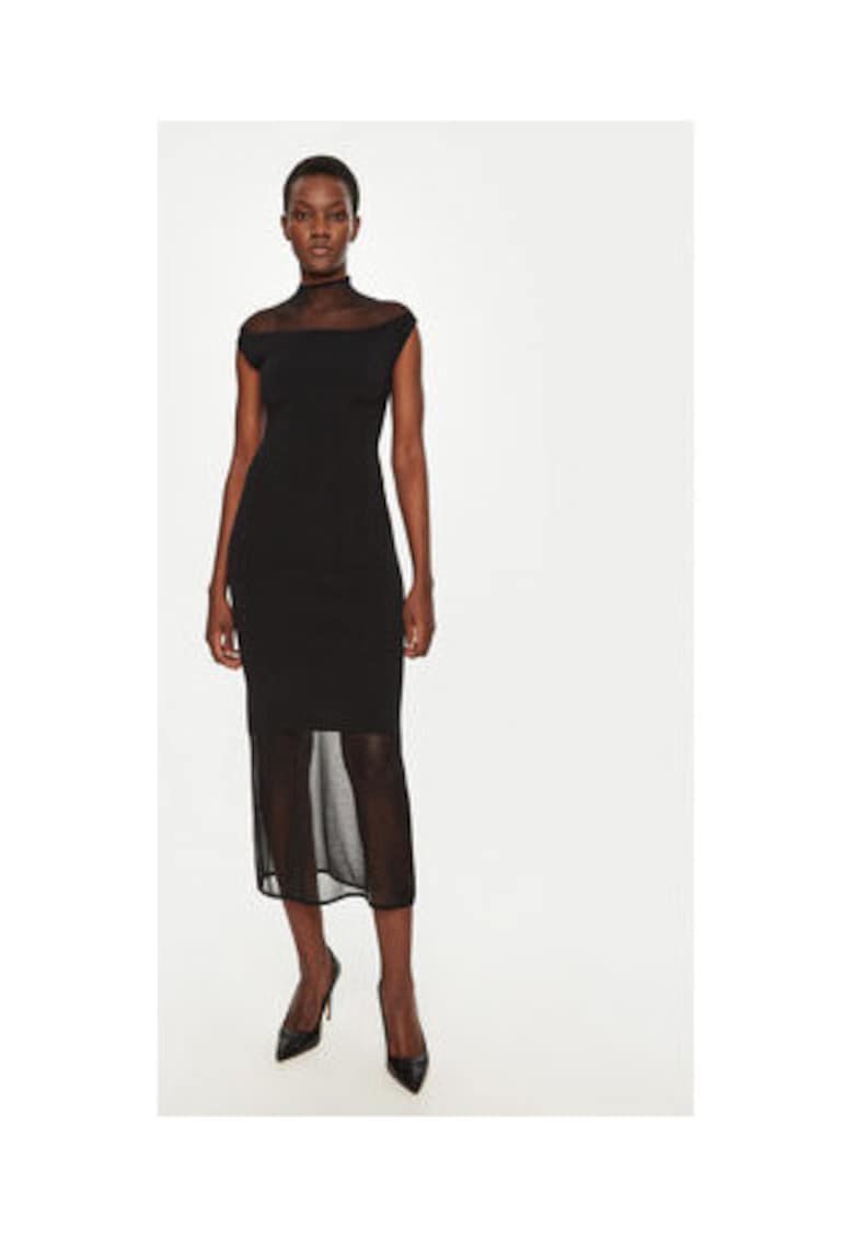 Rochie de zi - neagra - 63% viscoza - 37% nailon -