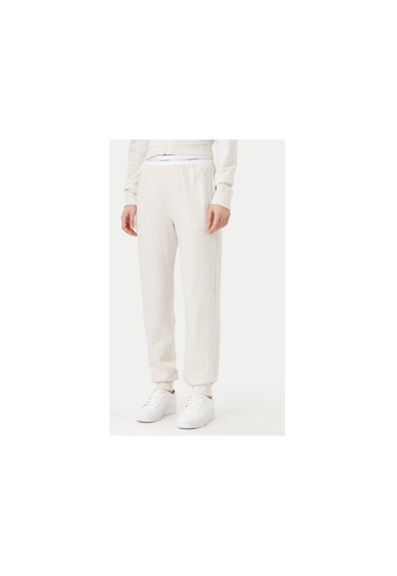 Pantaloni sport dama - bej - bumbac/poliester -