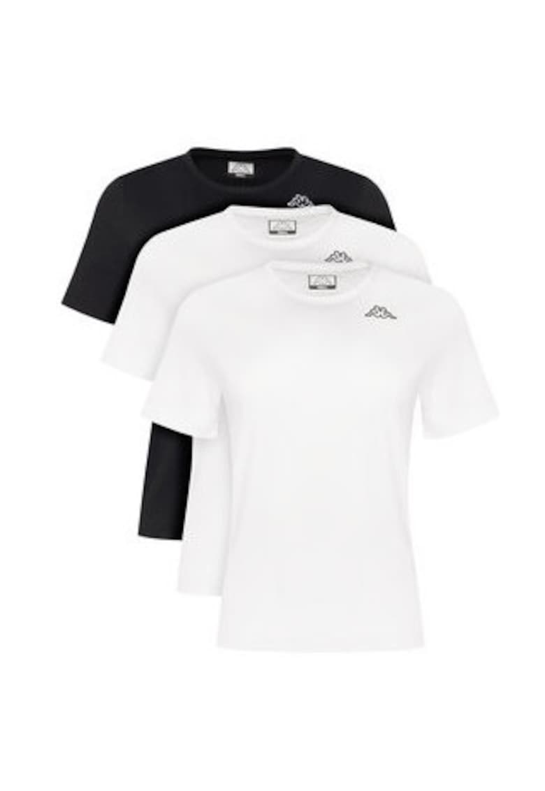 Set 3 tricouri dama - alb - negru - 100% bumbac