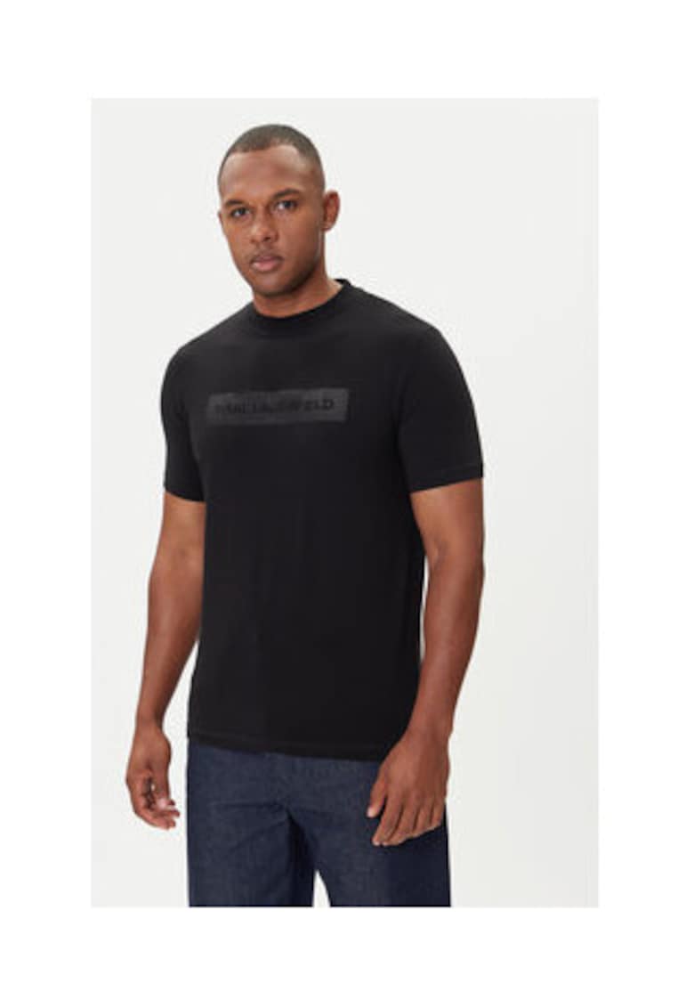 Tricou barbati - negru - 95% bumbac - 5% elastan - 65985 - Negru