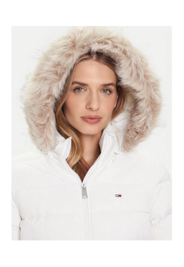 Tommy Jeans Palton de iarna Dama - Ecru - 100% poliester reciclat