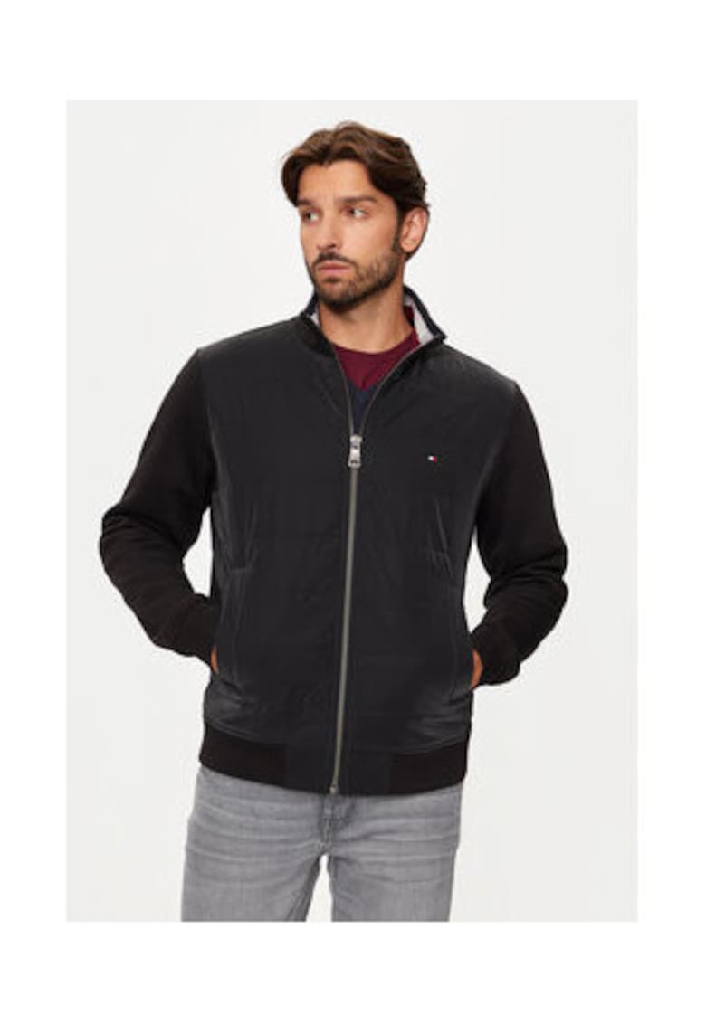 Hanorac barbati - negru - bumbac si poliester reciclat -