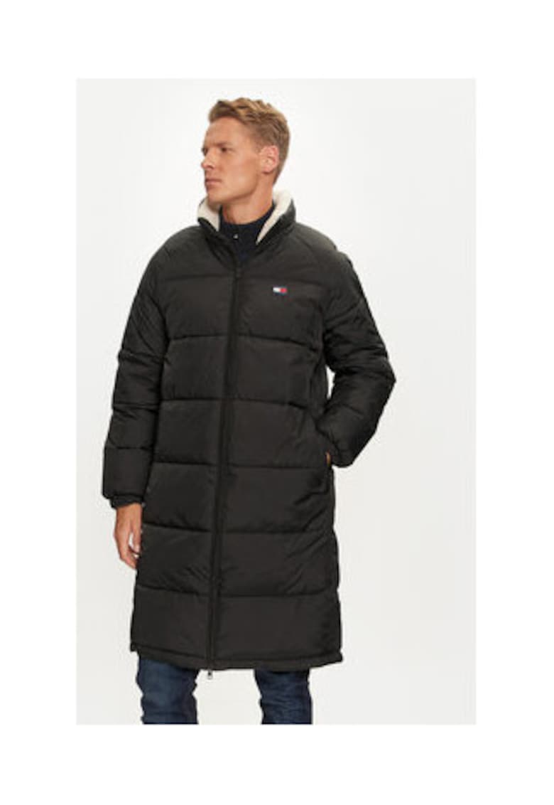 Palton de iarna barbati - negru - 100% nailon reciclat -