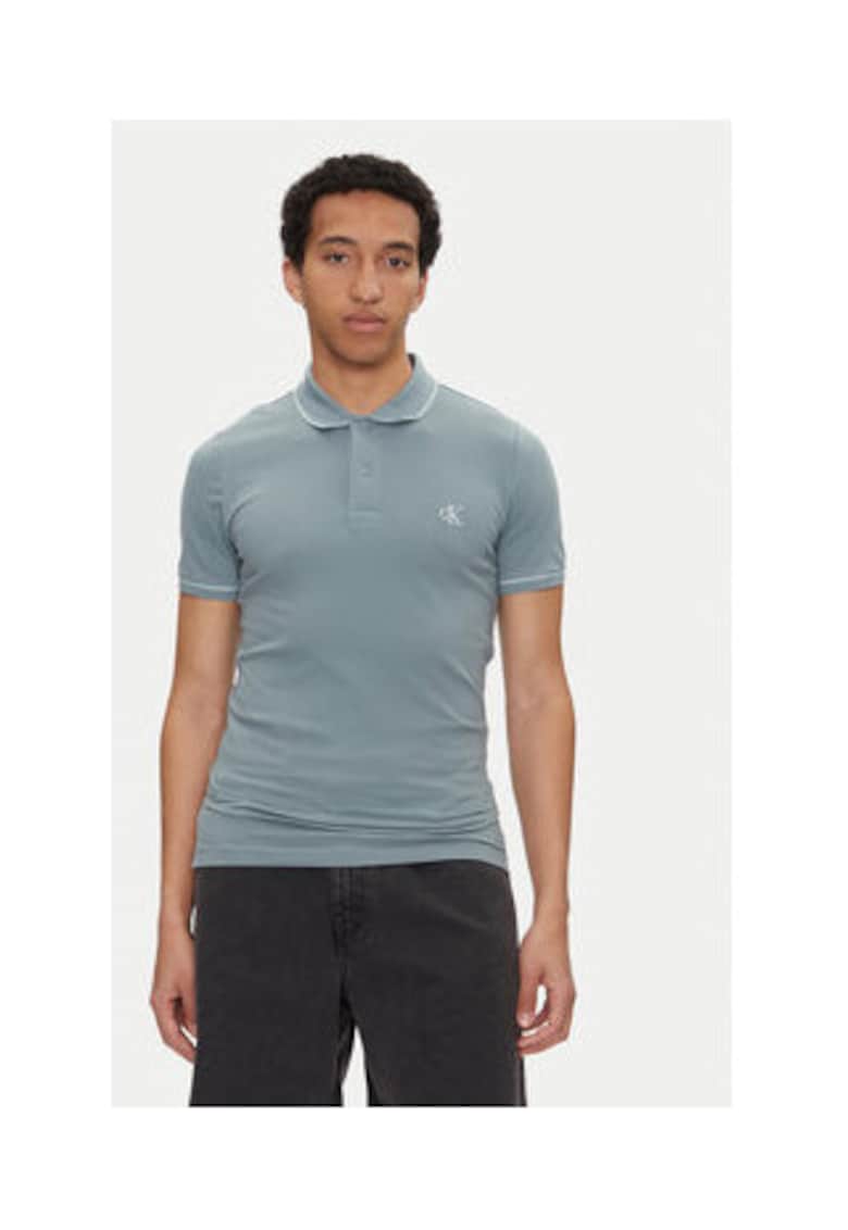 Calvin Klein Jeans Tricou barbati - albastru - 94% bumbac - 6% elastan -