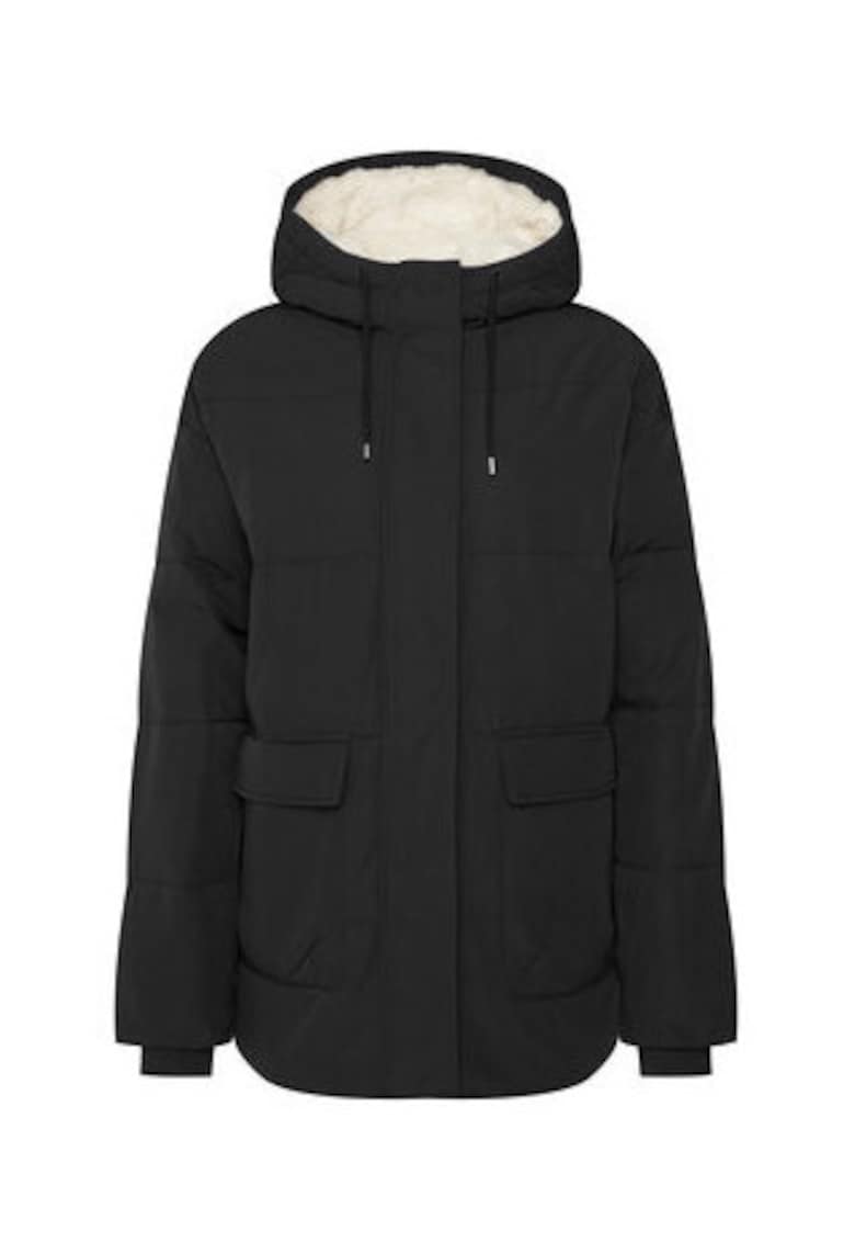 Palton de iarna Dama - negru - poliester/bumbac