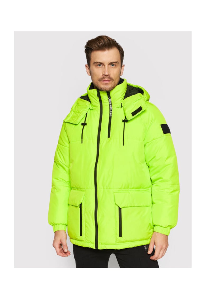 Calvin Klein Jeans Geaca de iarna barbati - verde - 100% poliester