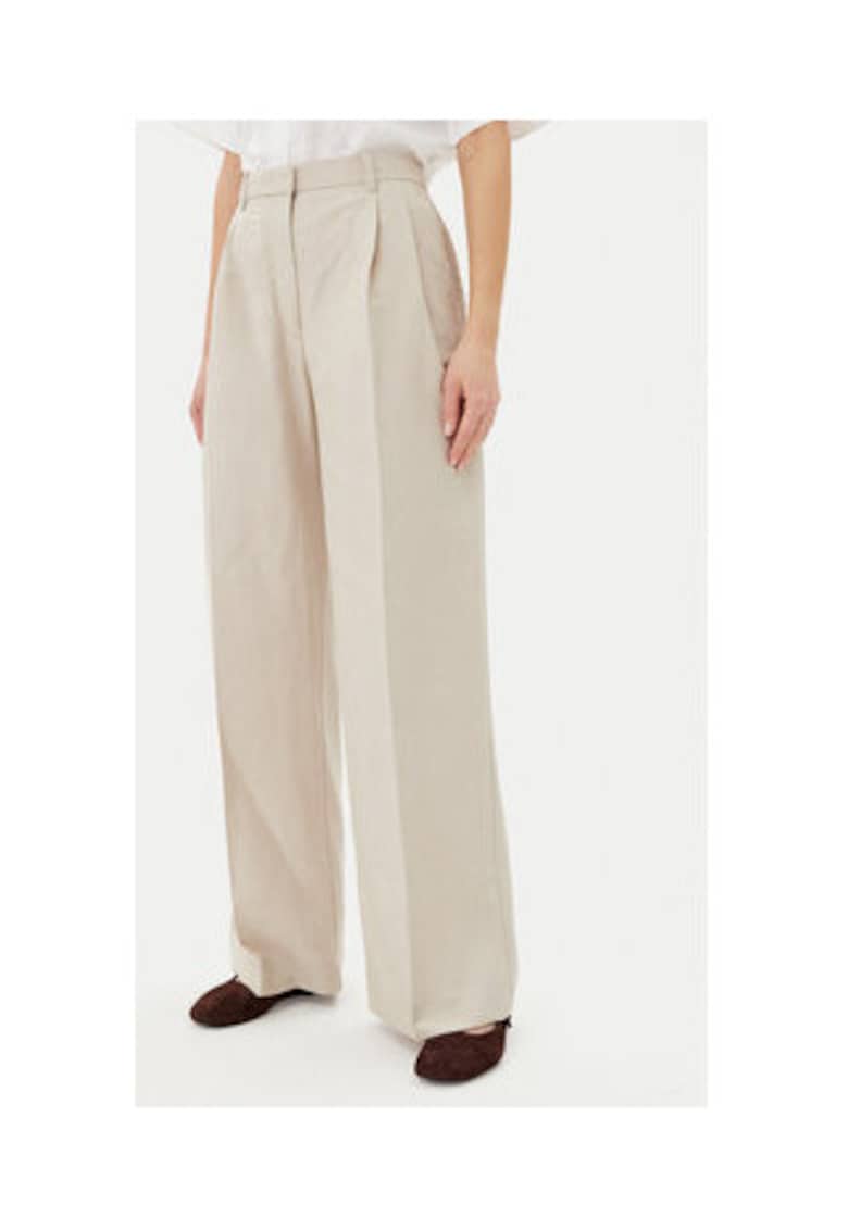 Pantaloni din stofa Bej - poliester reciclat - 65874 - Bej