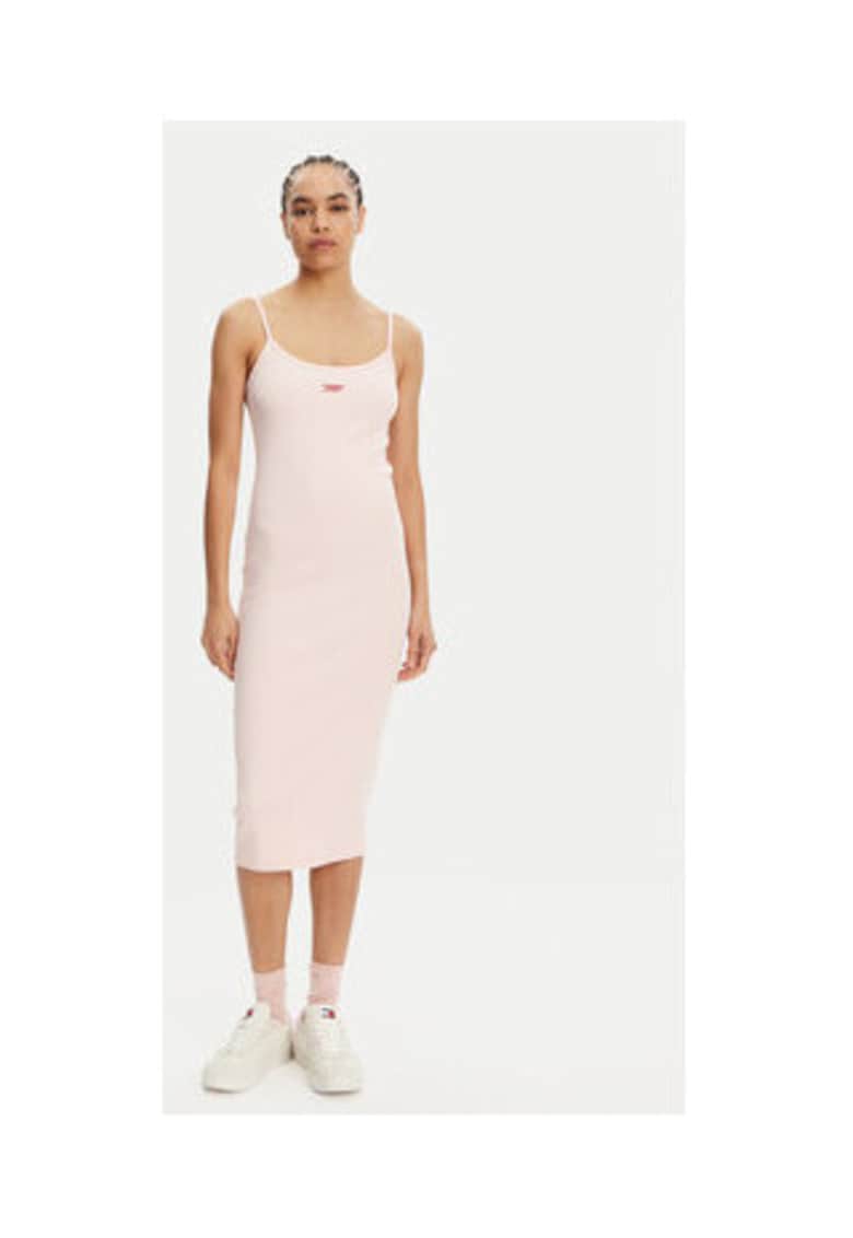 Rochie de vara Dama - roz - bumbac-elastan