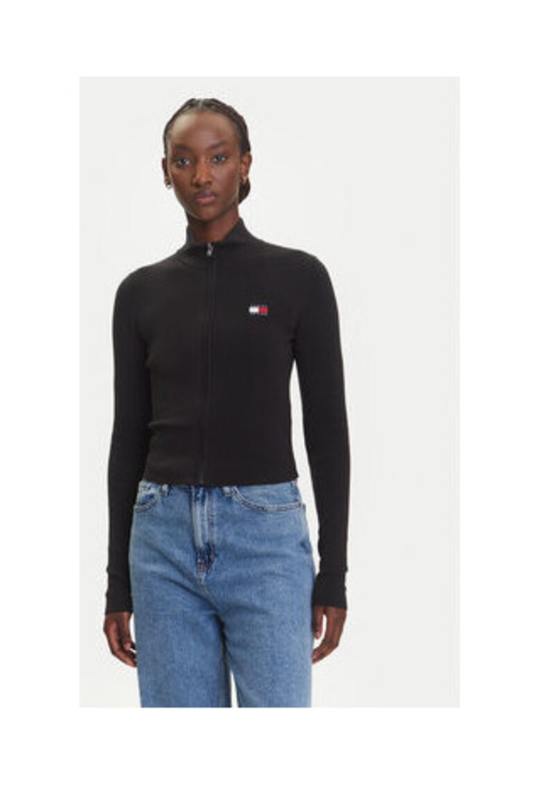 Cardigan dama - Negru - 65% bumbac - 35% poliamida