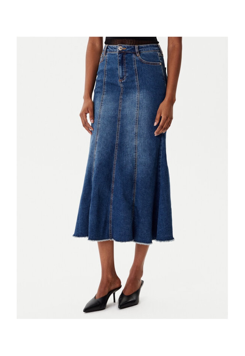 Fusta denim albastru