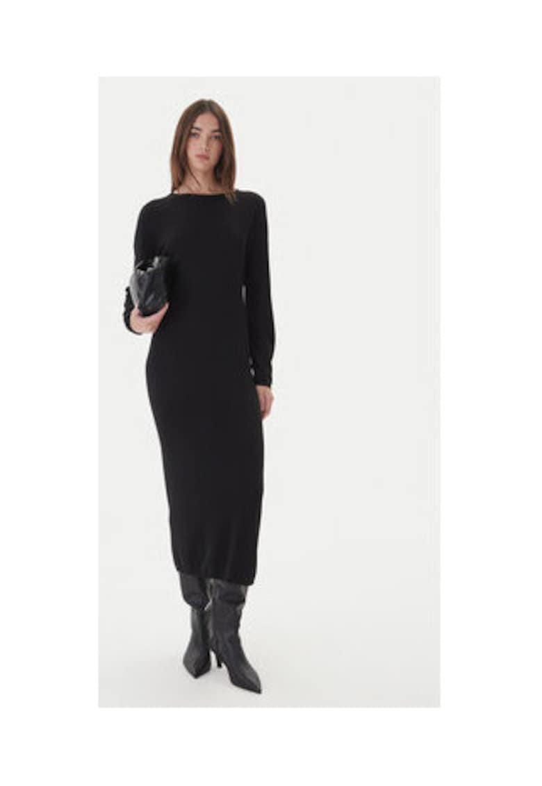 Rochie tricotata de dama - neagra - 35% poliamida - 30% viscoza - 30% lana - 5% casmir -