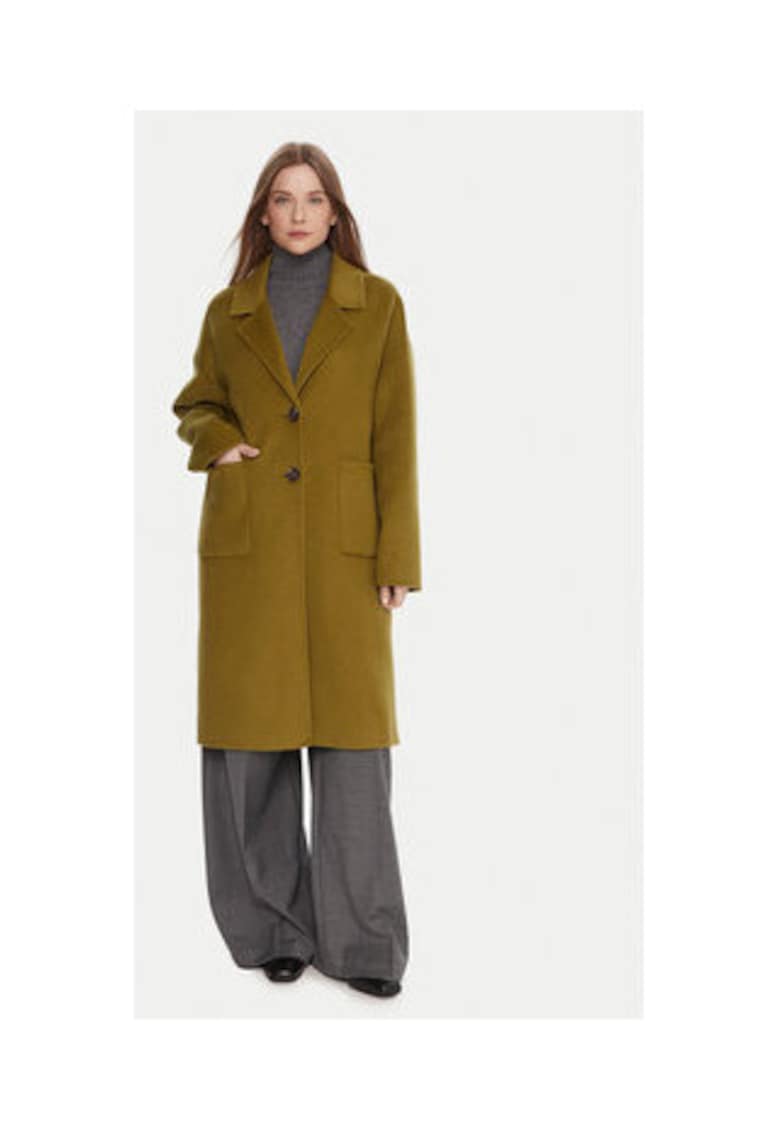 Palton dama - verde - lana - poliester -