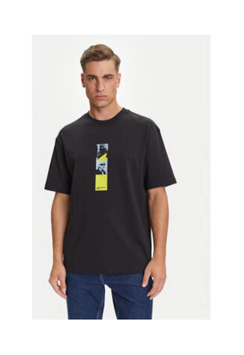 Tricou barbati - negru - 100% bumbac organic -