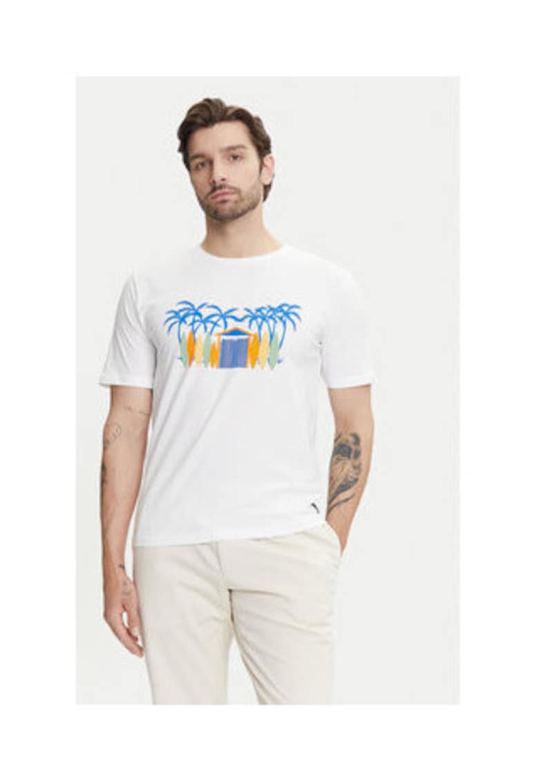 Ysabel Mora Tricou Barbati - Alb - 95% bumbac - 5% elastan -
