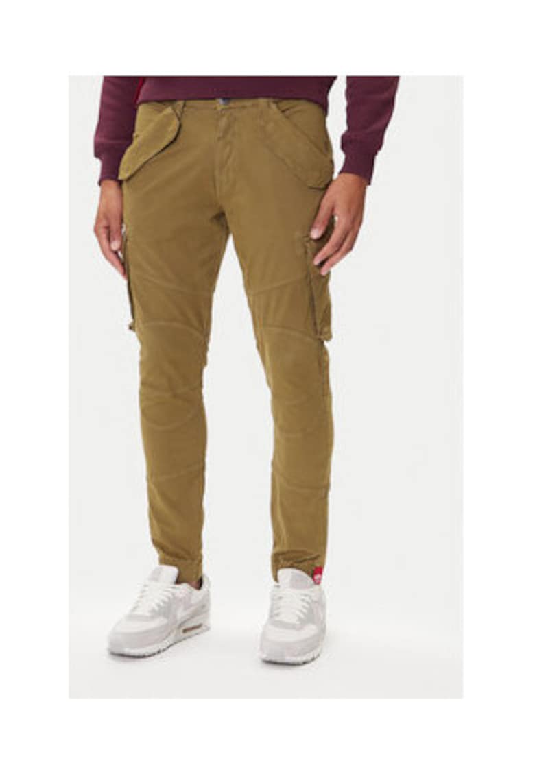 Pantaloni pentru barbati - bumbac/elastan - kaki -
