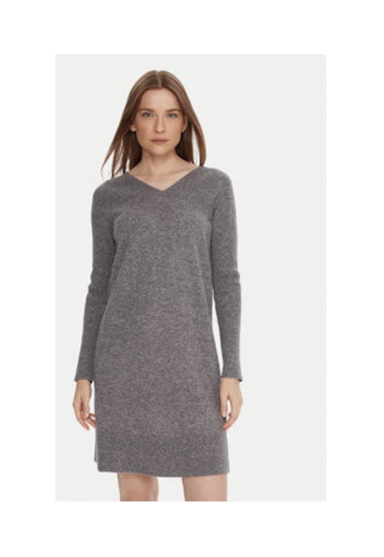 Rochie tricotata - gri - 80% lana - 20% poliamida - Gri